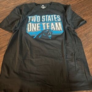 Black Graphic T-Shirt with Blue Print